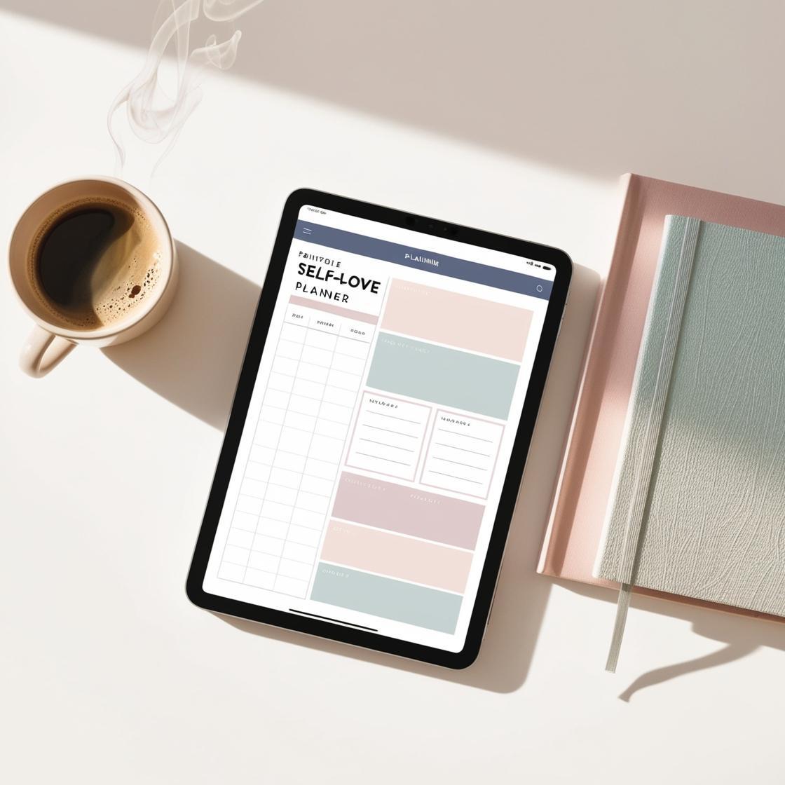 30-Day Self-Love and Care Digital Planner | Printable Daily Wellness Journal, Mindfulness & Self-Care Tracker