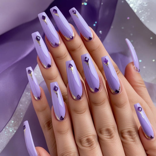 Amethyst Serenity – Crystal Healing Press-On Nails