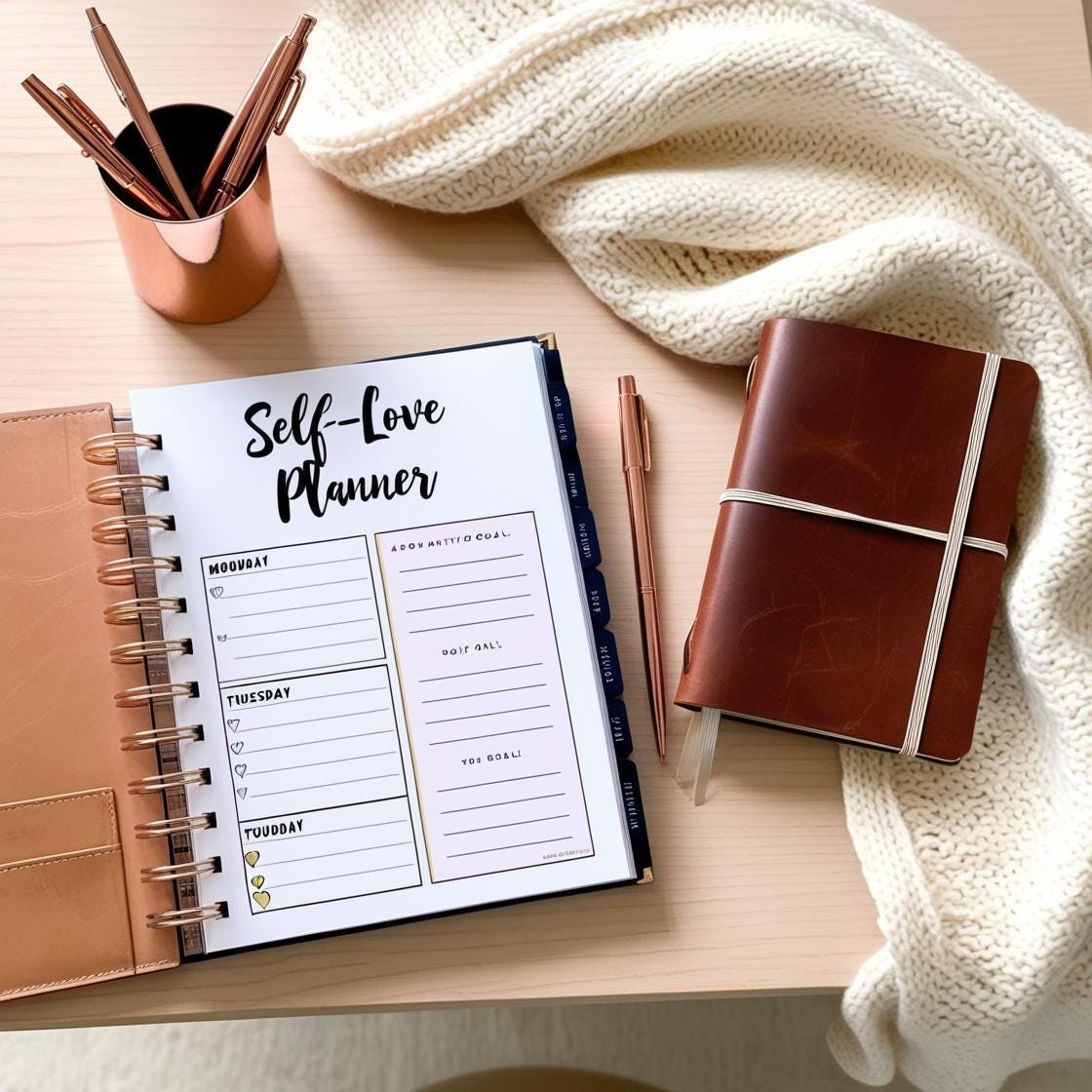 30-Day Self-Love and Care Digital Planner | Printable Daily Wellness Journal, Mindfulness & Self-Care Tracker